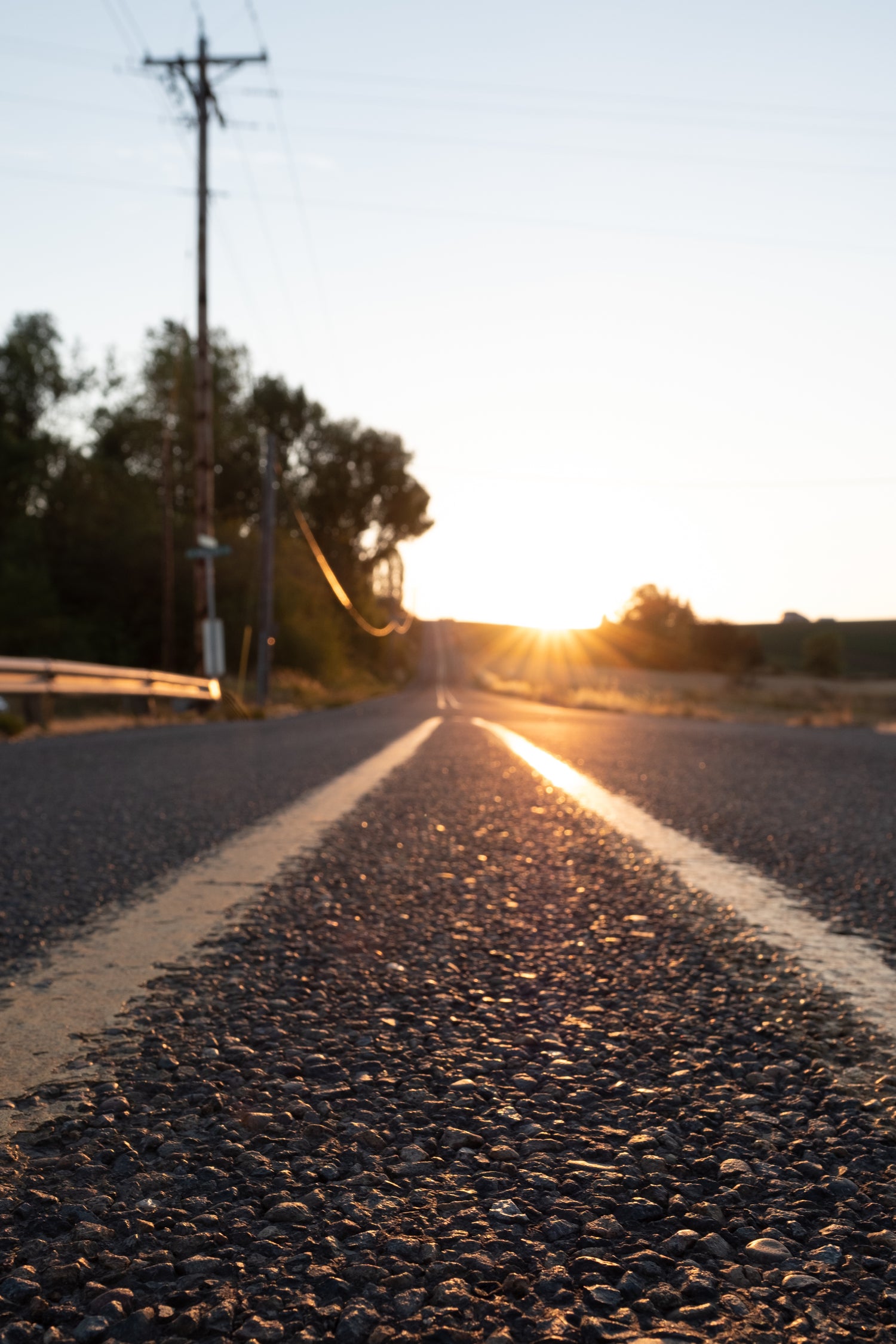 close-up-of-country-road-as-the-sun-rises